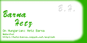 barna hetz business card